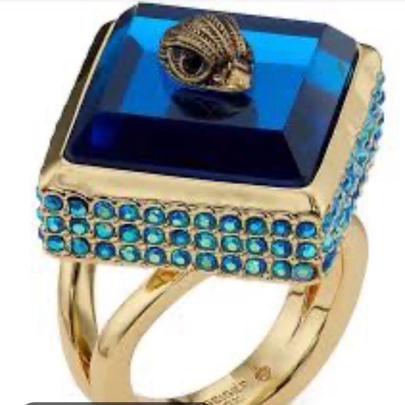 Kurt Geiger Jewelry - Kurt Geiger Gold and Blue Square Ring